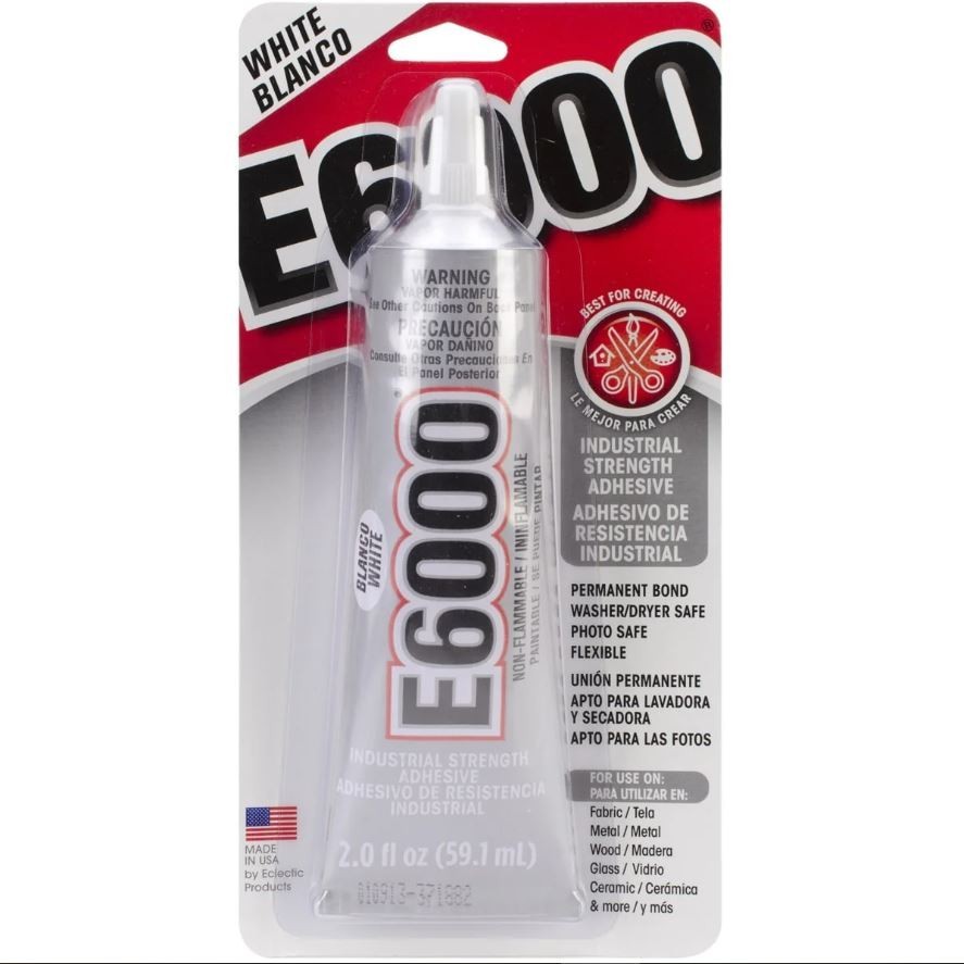 Eclectic E6000 Adhesive Glue, Industrial Strength, White, 800444, 2 fl. oz.