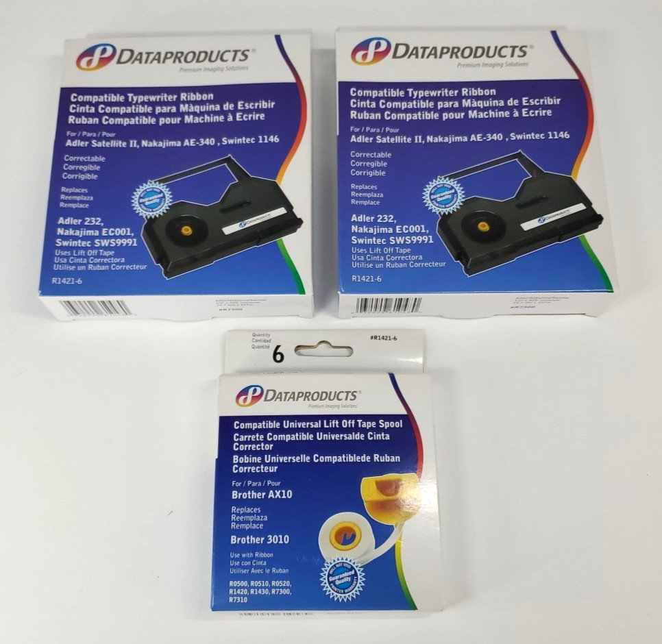 Dataproducts R7300 Compatible Typewriter Ribbon & Universal Lift Off Tape Spool