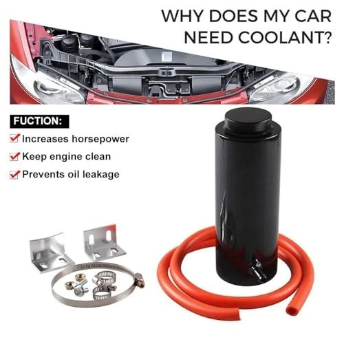 RYANSTAR Universal car Radiator Coolant Tank 800ml Coolant Standard Black