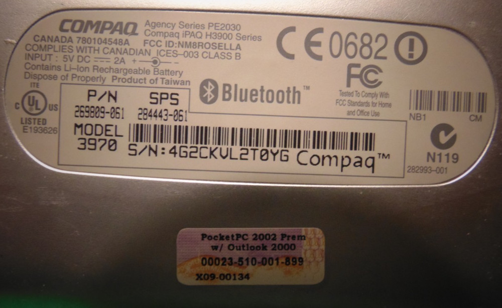 PALMARE iPAQ - COMPAQ H3900 (3970) - WORKING