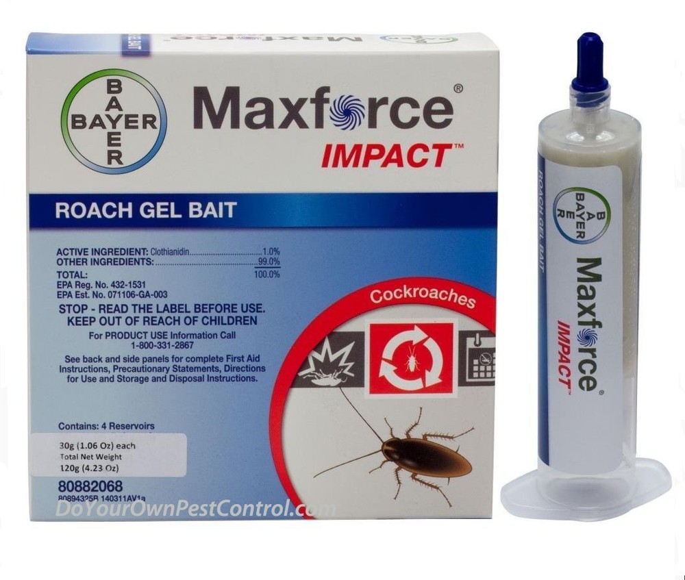 FOUR 30g TUBES - - Maxforce Impact Roach Bait - EXTERMINATOR GRADE!!