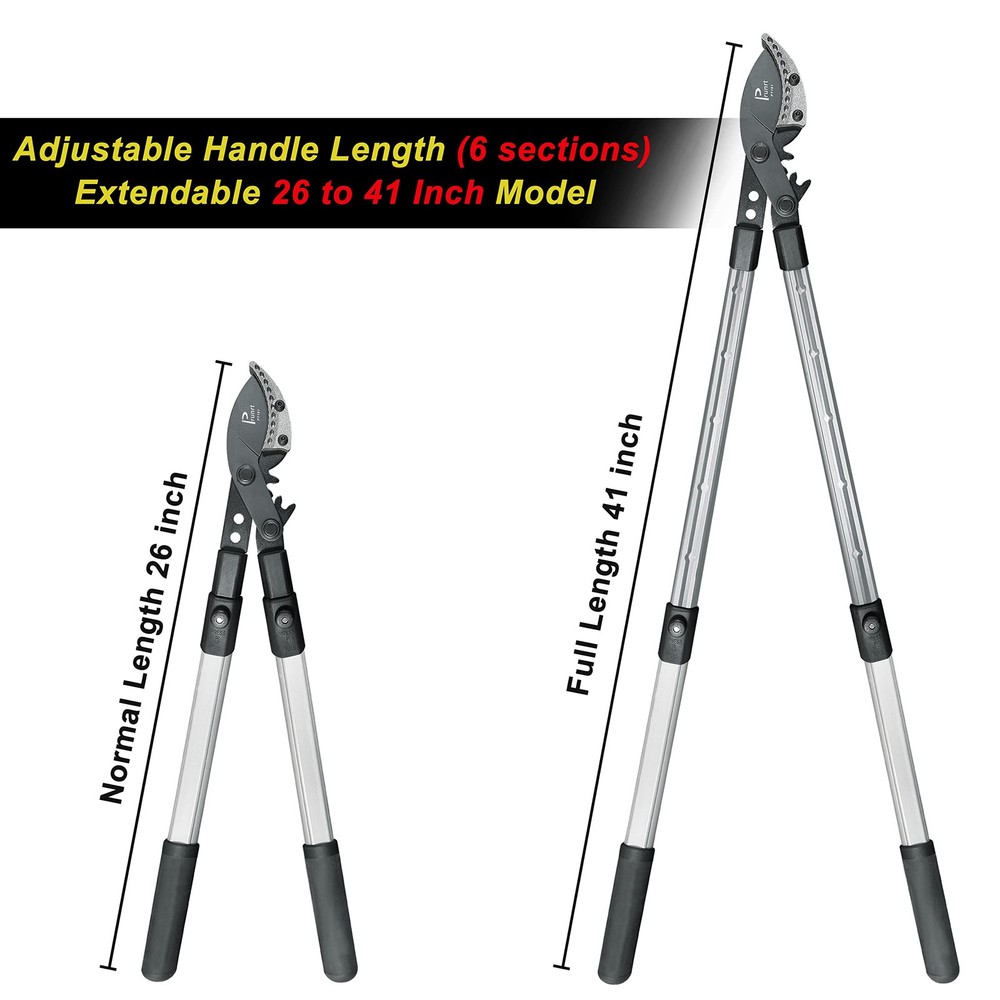 26-41 Inch Extendable Anvil Loppers, Sync Drive Leverage Tree Trimmers, Teles...