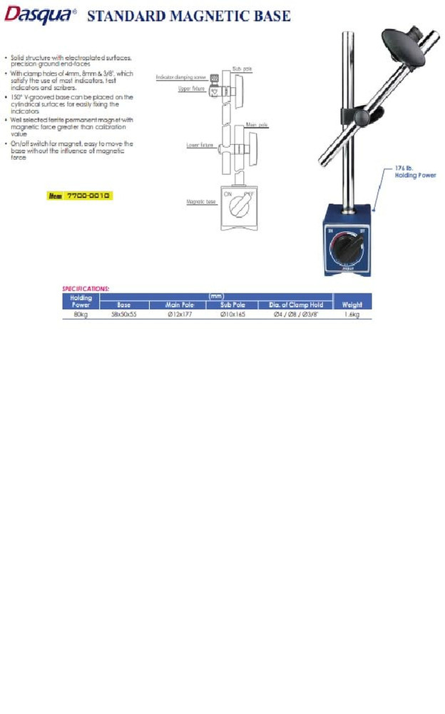 7700-0010 Standard Magnetic Base