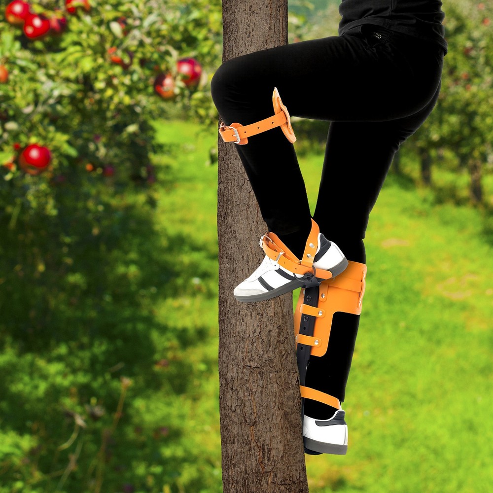 Adjustable Tree Climbing Spike Set Pole Climbing Spurs Steel Climber Strap Gaffs