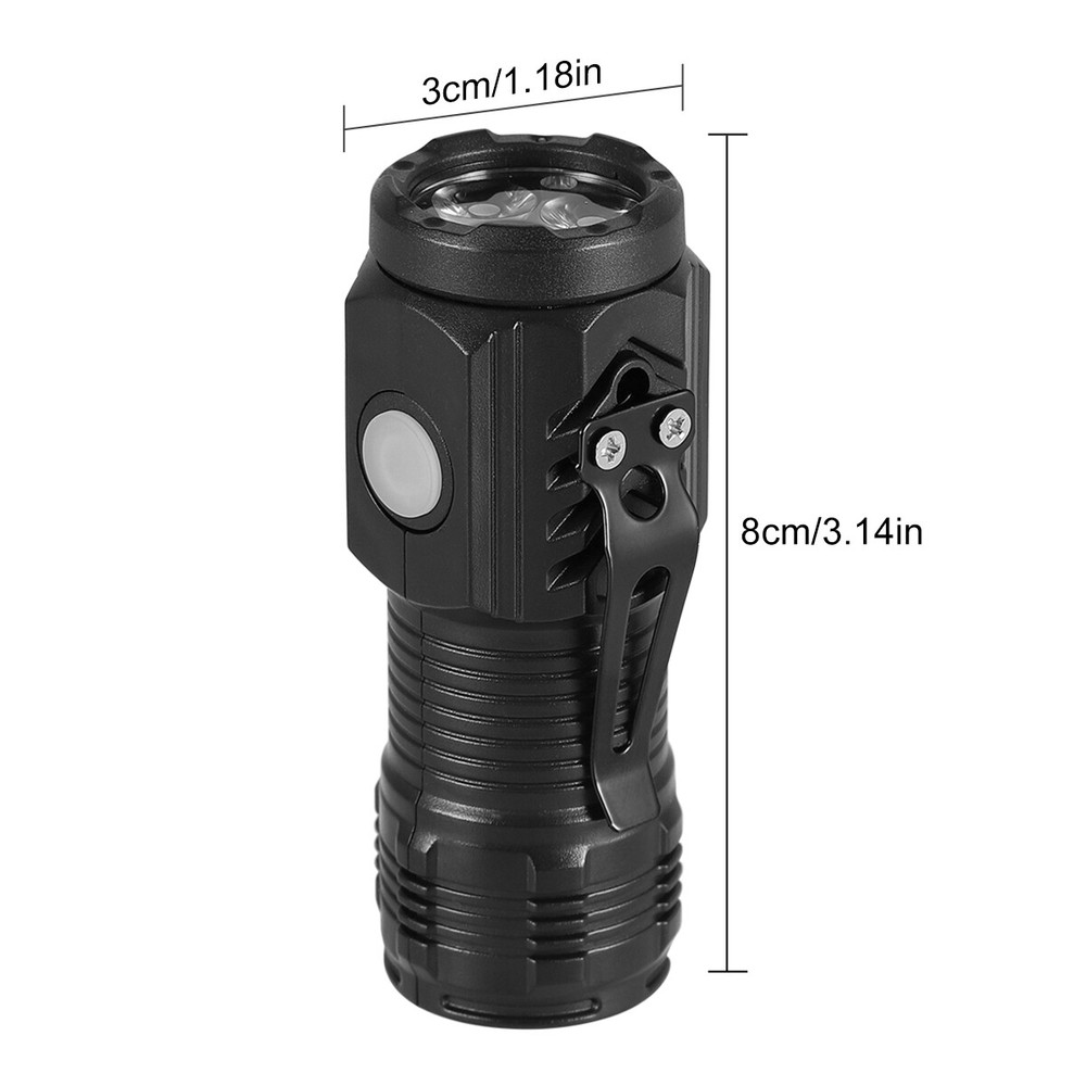 Mini Flash Super Power Flashlight, Super Bright Pocket Light with Pocket Clip