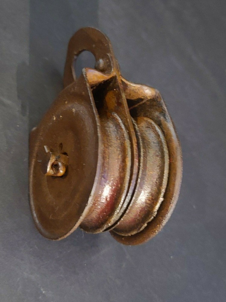 Vintage Metal 2-1/4" Dual Metal Pulley