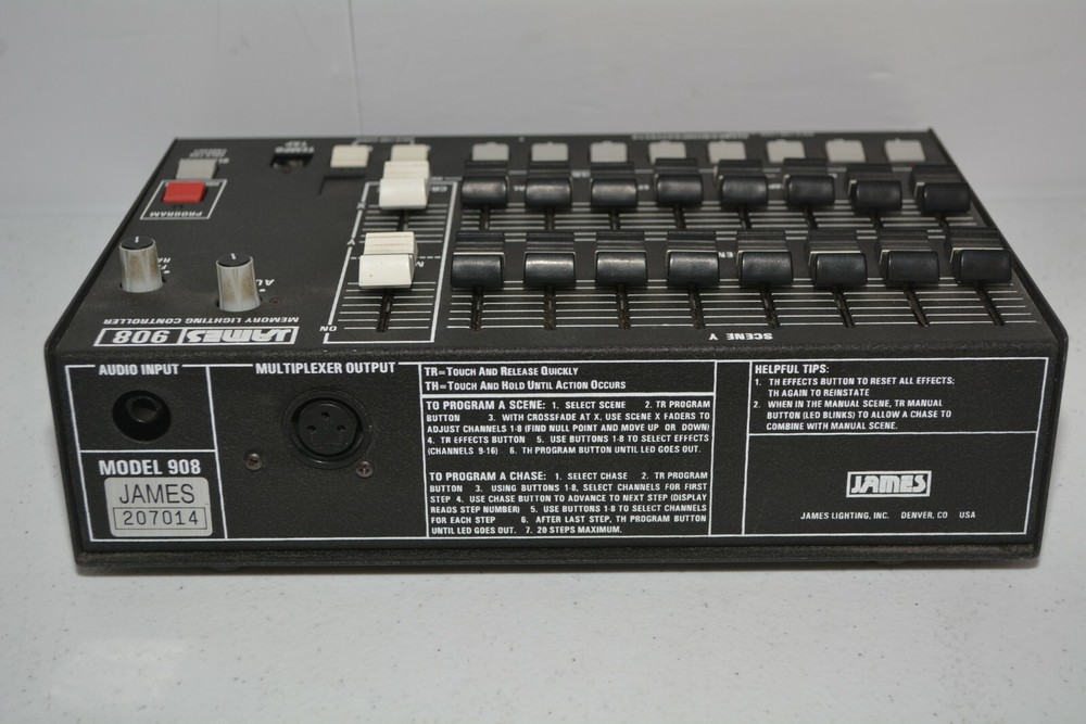 James 908 Memory Lighting Controller "Missing Key"
