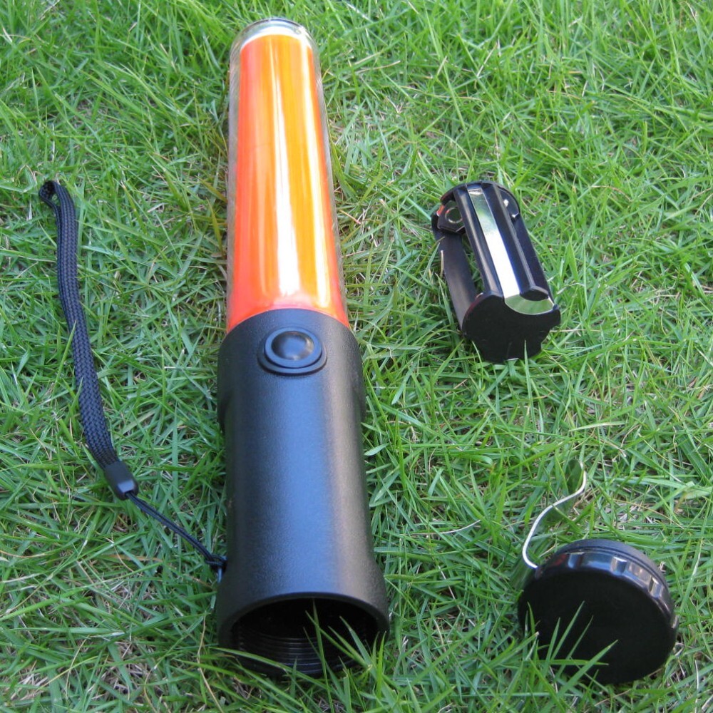 Traffic Wand Safety Control Signal Multi-function Magnetic LED Light 3xAA Beacon