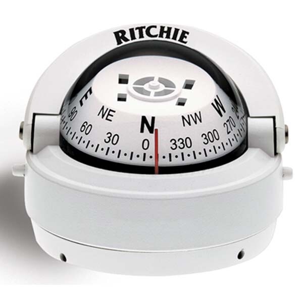 Ritchie S-53W Explorer Surface Mount Compass | White