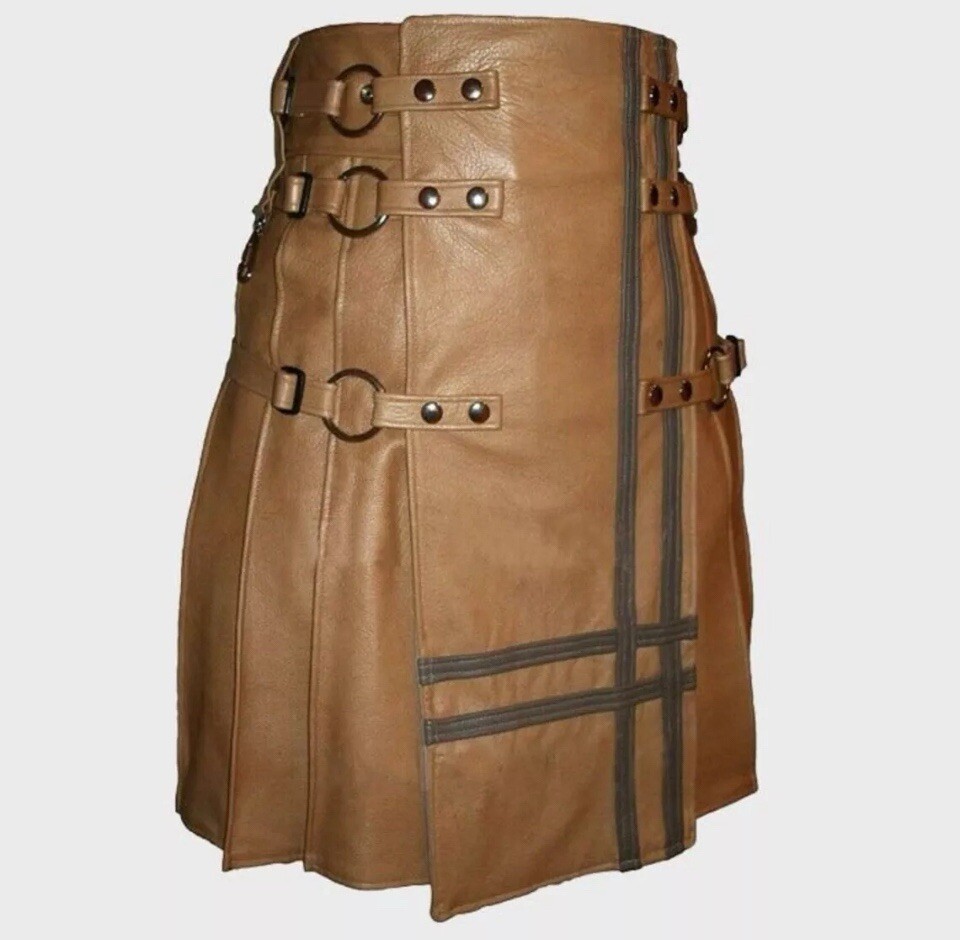 Brown Gladiator Leather Utility Kilt