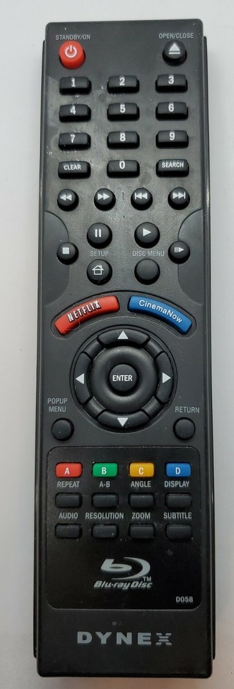 DYNEX D058 Blu-Ray Remote Control DXWBRDVD1