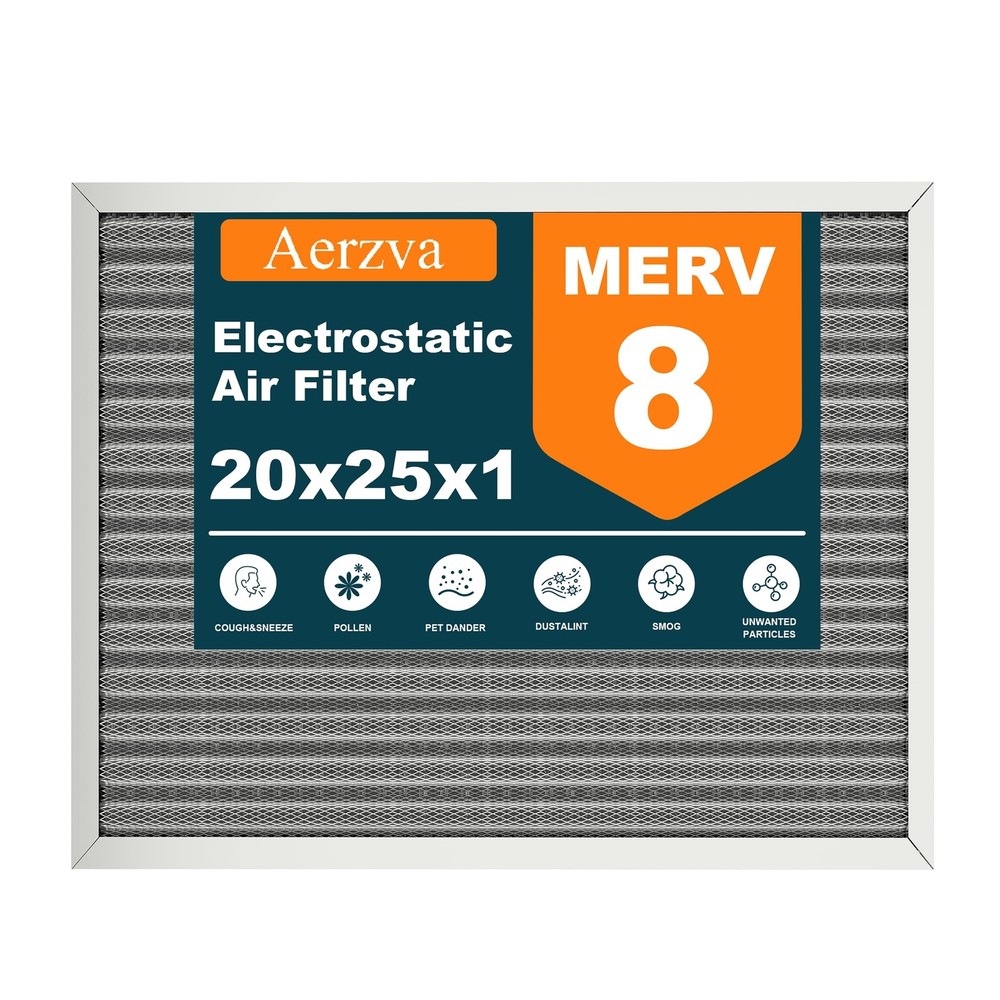 20x25x1 Reusable Air Filter, Washable, 8, Permanent Electrostatic Air Filter,...