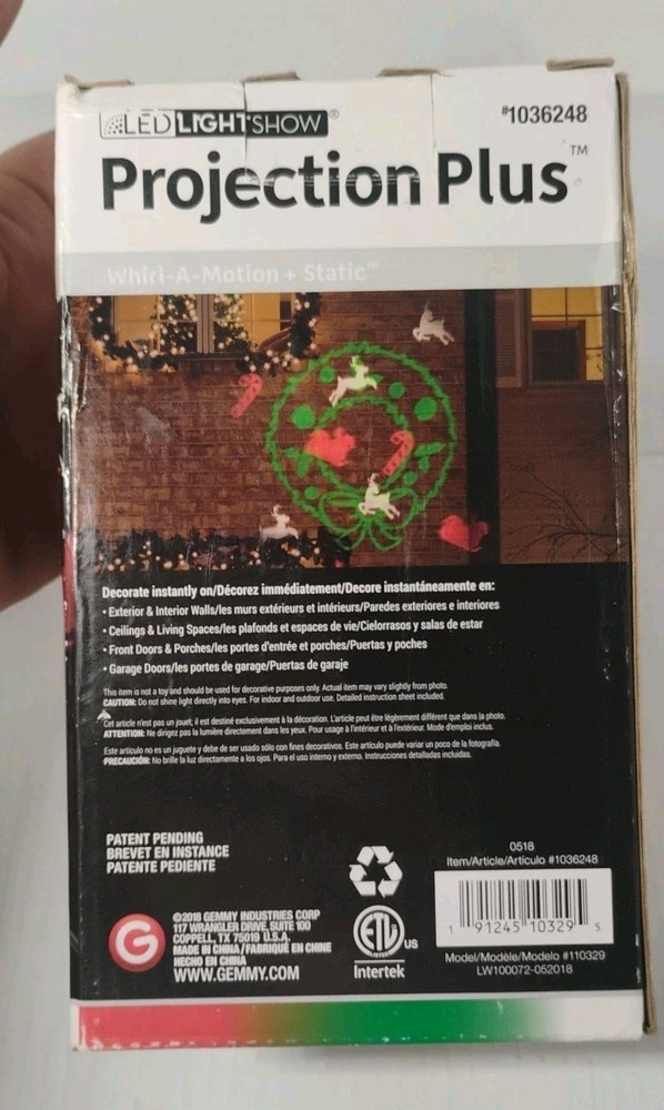 LED Lightshow Projection Plus Whirl A Motion 2 Effects in 1 Christmas