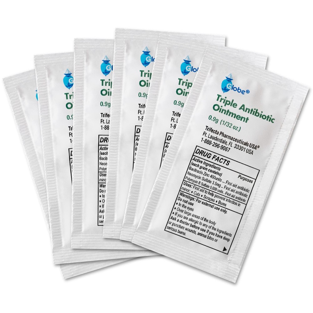(144 Pack) Triple Antibiotic Ointment 0.9g Single Packet, First Aid Kit for M...