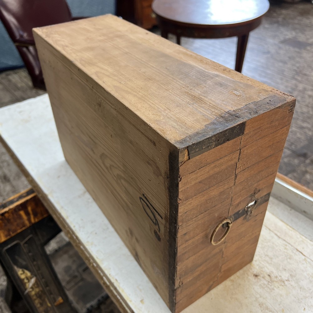 19thC Inlaid drawer dovetailed