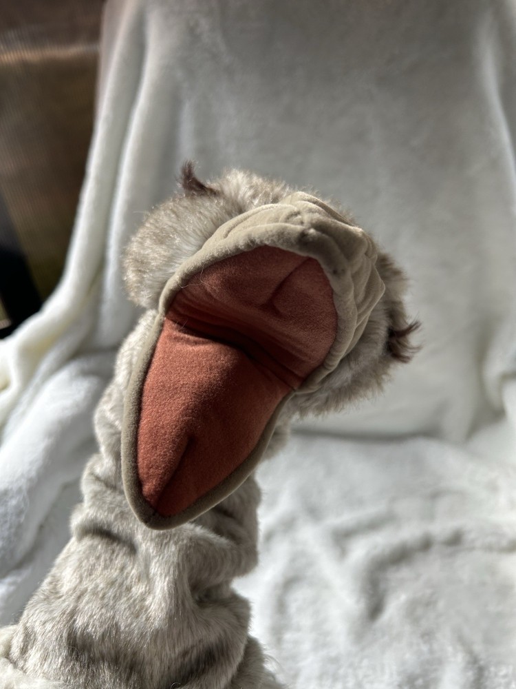 Folkmanis Ostrich Stage Puppet Gray, White, Black