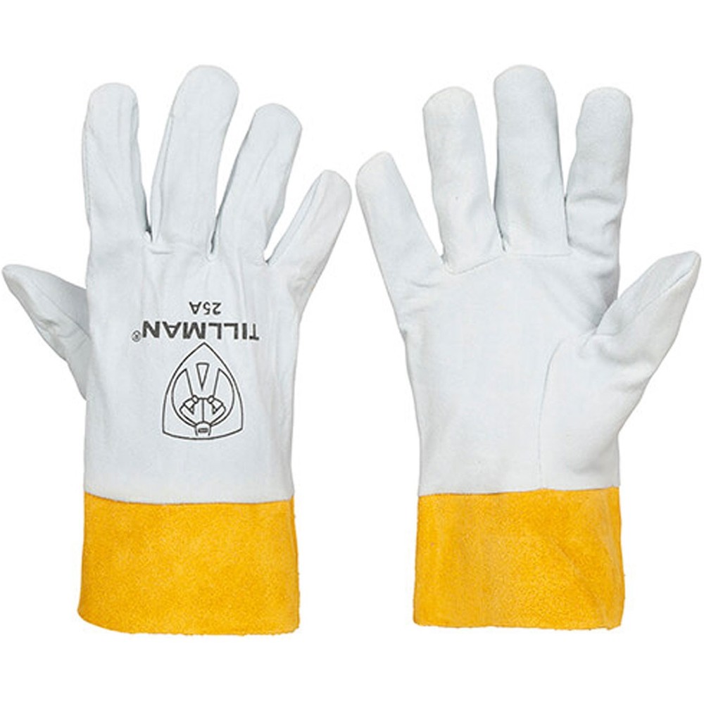 Tillman 25A Split Deerskin TIG Welding Gloves with 2" Split Cowhide Cuff, Large