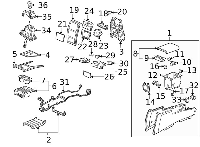 Genuine GM Compartment Box 89044025