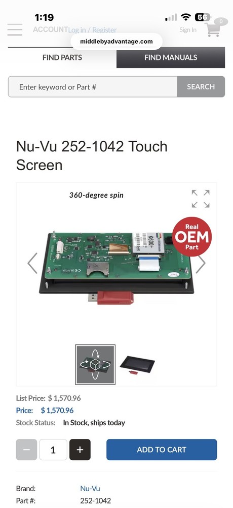 NUVU 252-1042 Touch Screen OVEN/PROOFER New in Box