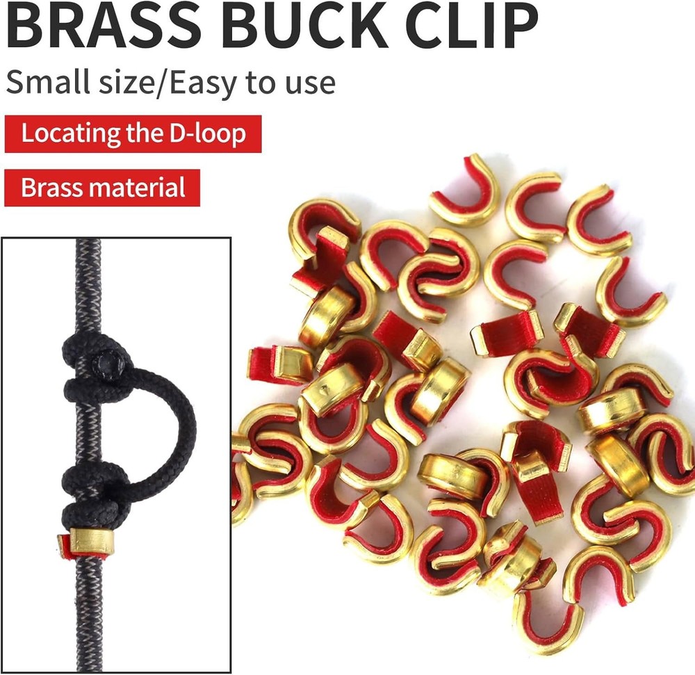 40X Archery Bow String Nocking Points Strings Nock Sets Brass Buckle Clip Knock