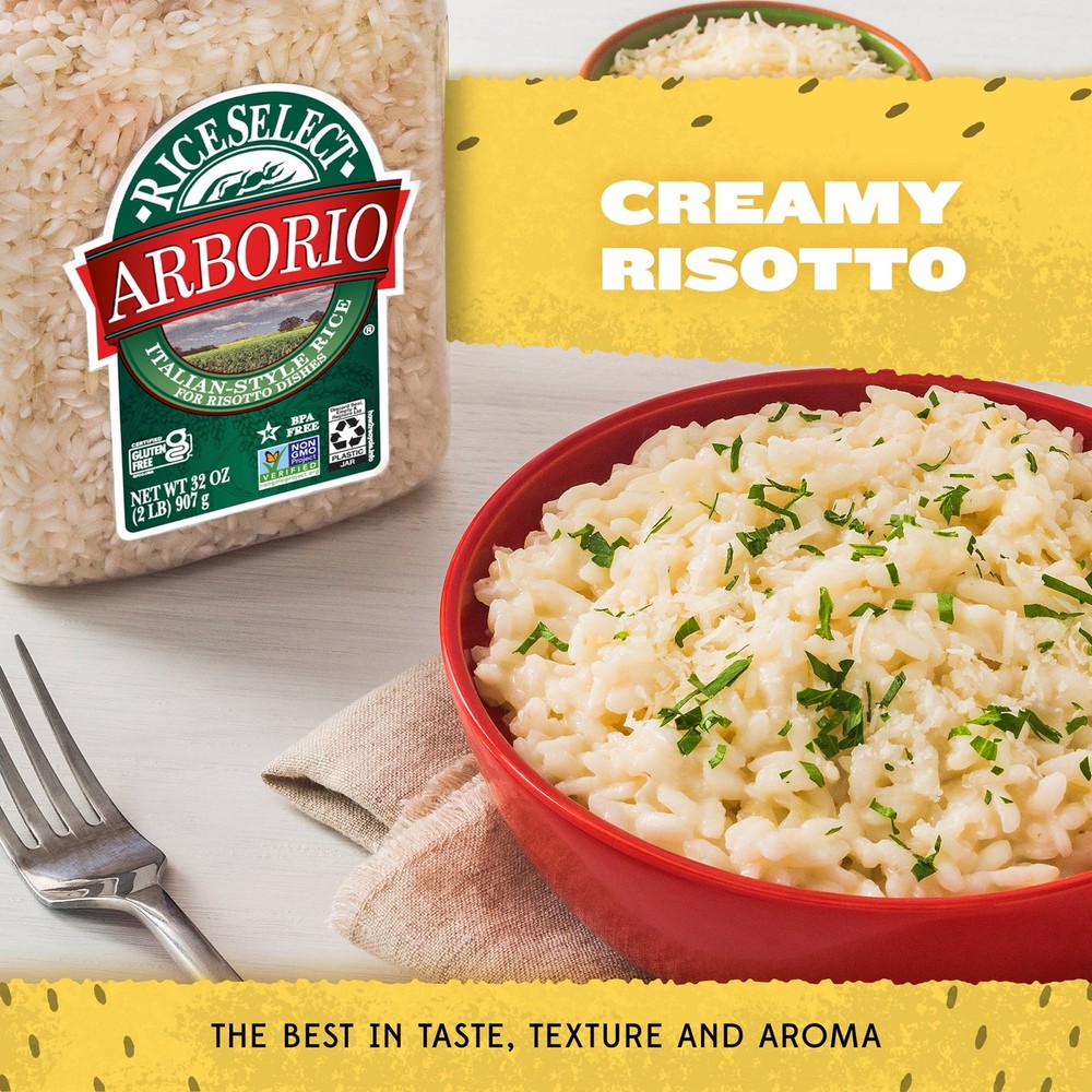 RiceSelect Arborio Rice, Italian-Style Rice for Risotto, 2 lb Jar