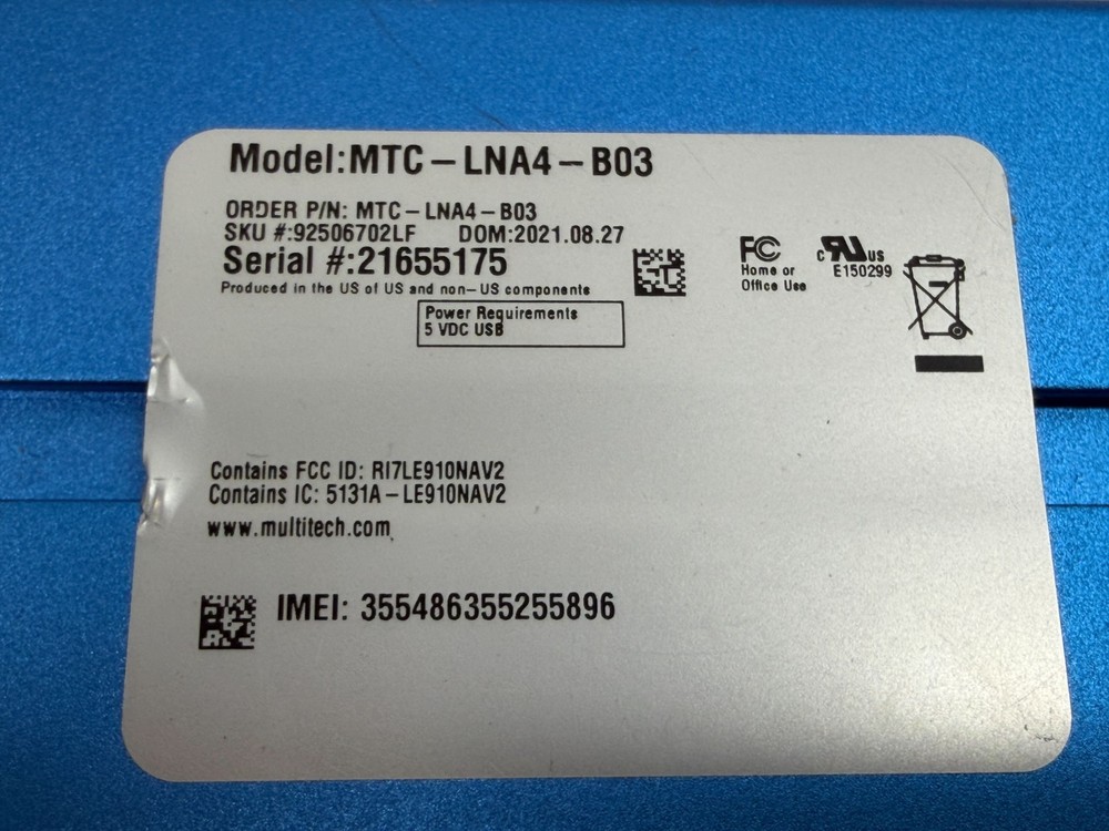 MultiTech MultiConnect Cell MTC-LNA4-B03-KIT LTE Cellular Modem