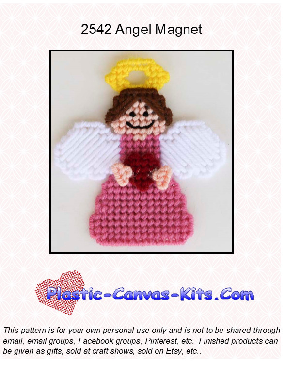 Angel Magnet - Plastic Canvas Pattern or Kit