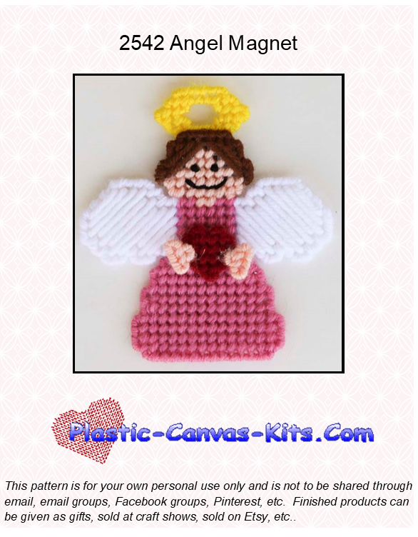 Angel Magnet - Plastic Canvas Pattern or Kit