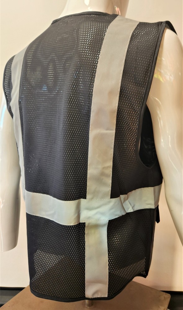 High Visibility Reflective Black Safety Vest
