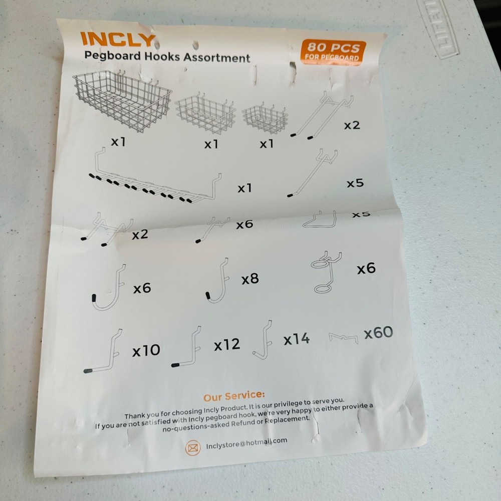 80 Pcs Pegboard Basket and Pegboard Hooks For Organizing Tools & Accessories