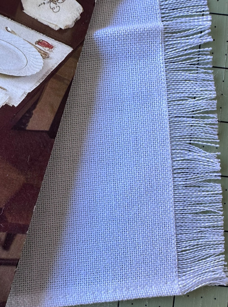 Harvest Table table runner with fabric and Chart.