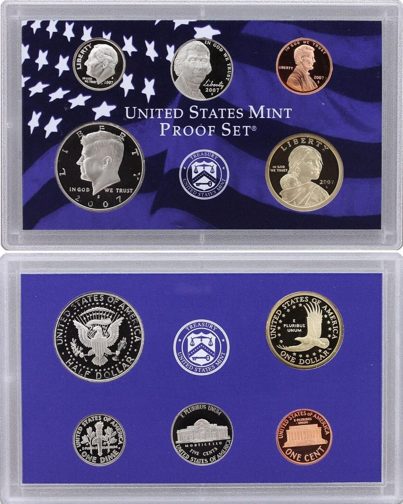 2007-S Proof Set with Presidential Proof Dollars Original Boxes / COA /OGP