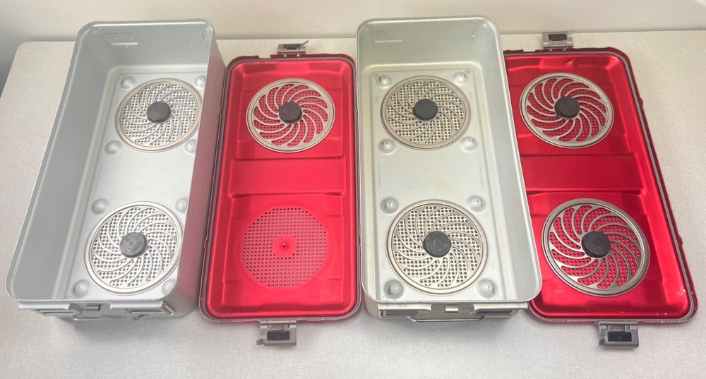 AESCULAP (2) JN442 Sterilization Containers (7) Filter plates