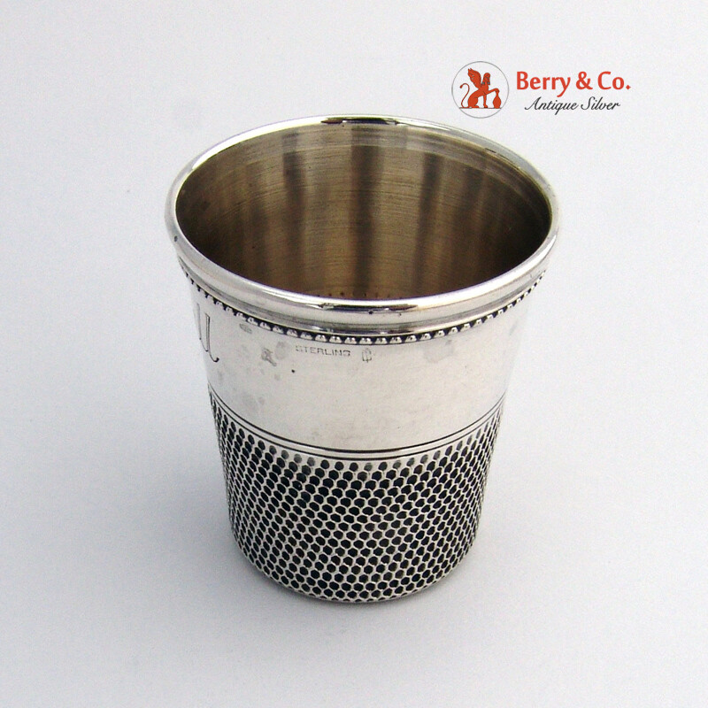 Only a Thimble Full Shot Cup Sterling Silver Thomae 1940 No Monograms