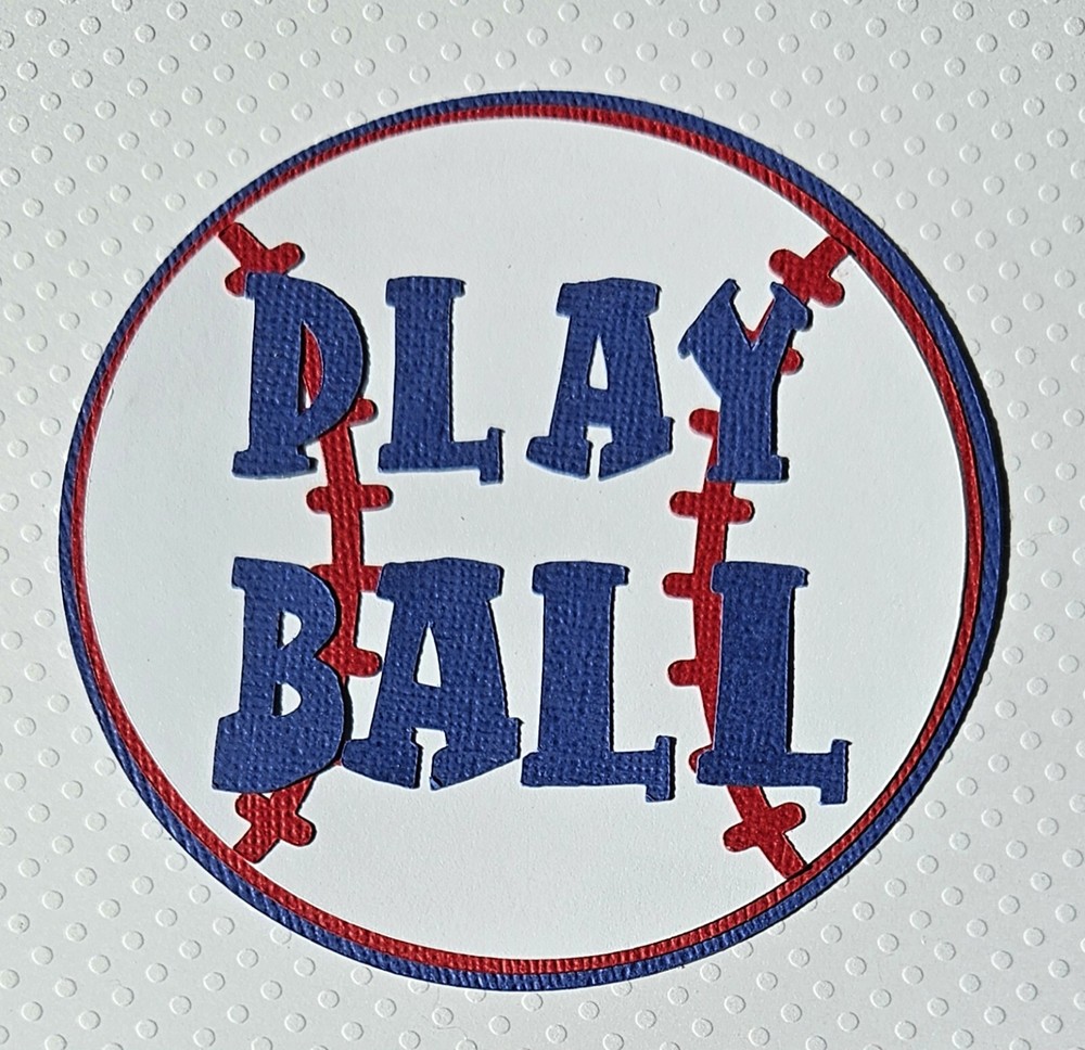Baseball Play Ball Title. Scrapbook, Card Making Paper Piecing