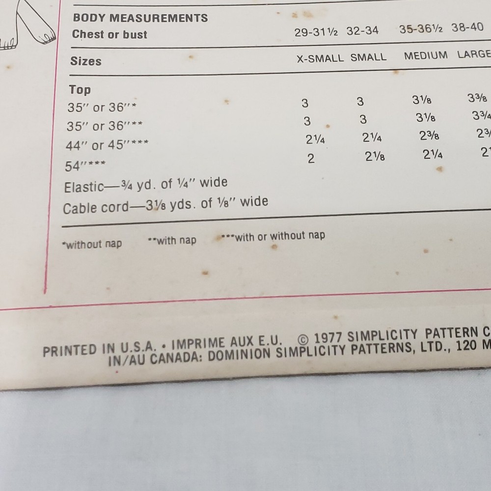 Hooded Pullover Top Unisex Sewing Pattern 8110 Simplicity 1977 Size Medium Uncut