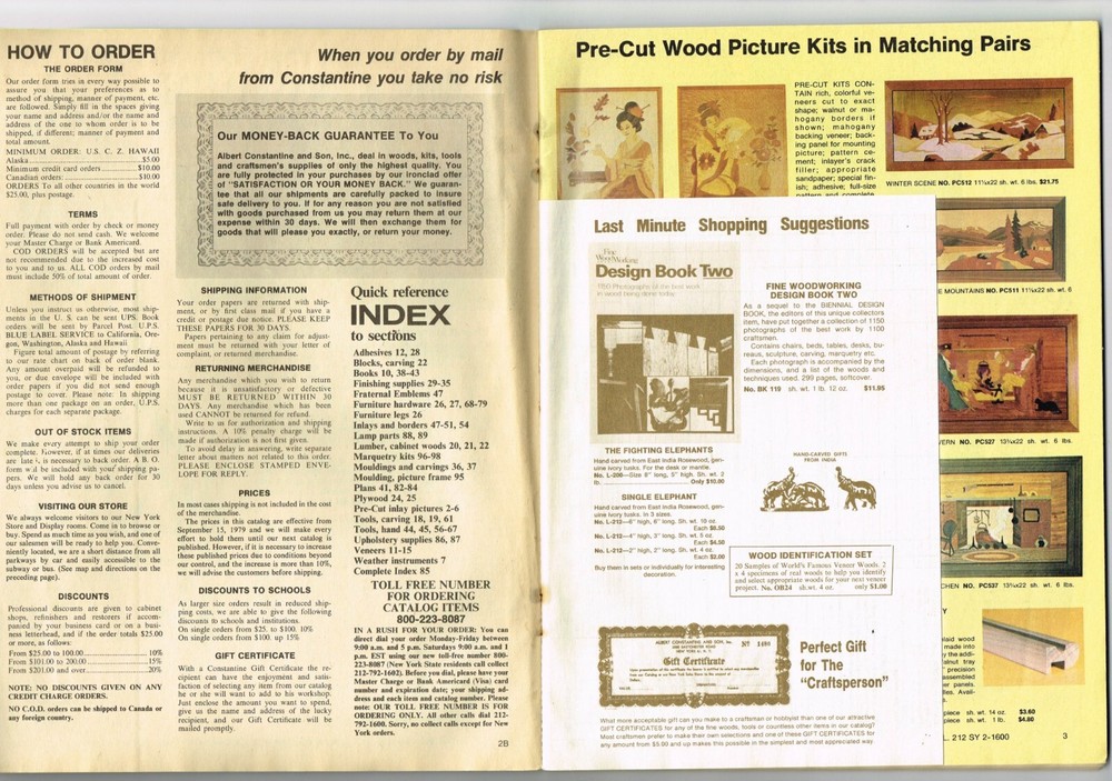 CONSTANTINE WOODWORKER'S Catalog 1980 in Fine+ condition