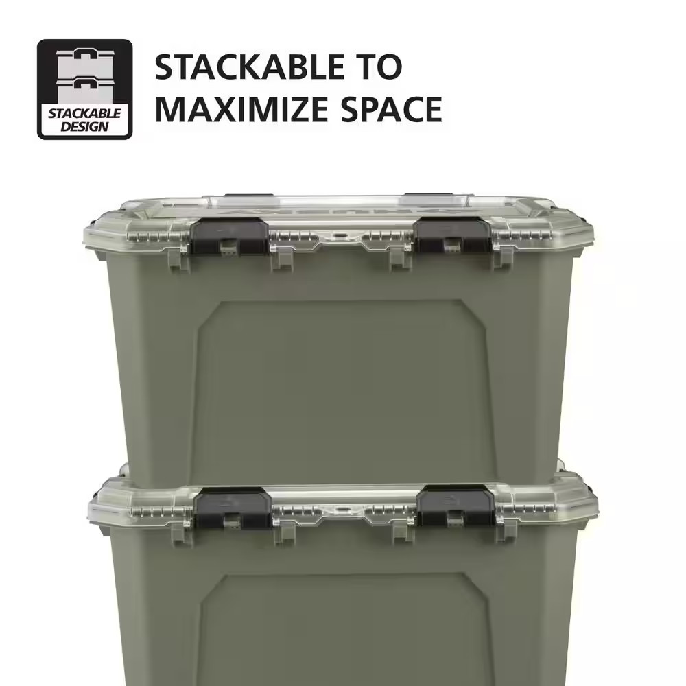 20 Gal. Professional Heavy Duty Waterproof Stackable Plastic Storage Container w