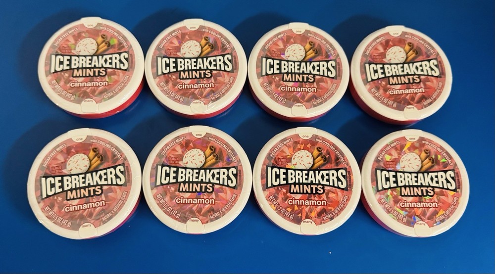 (8) Ice Breakers Cinnamon Containers, Bulk, Lot, BB: 01/2027