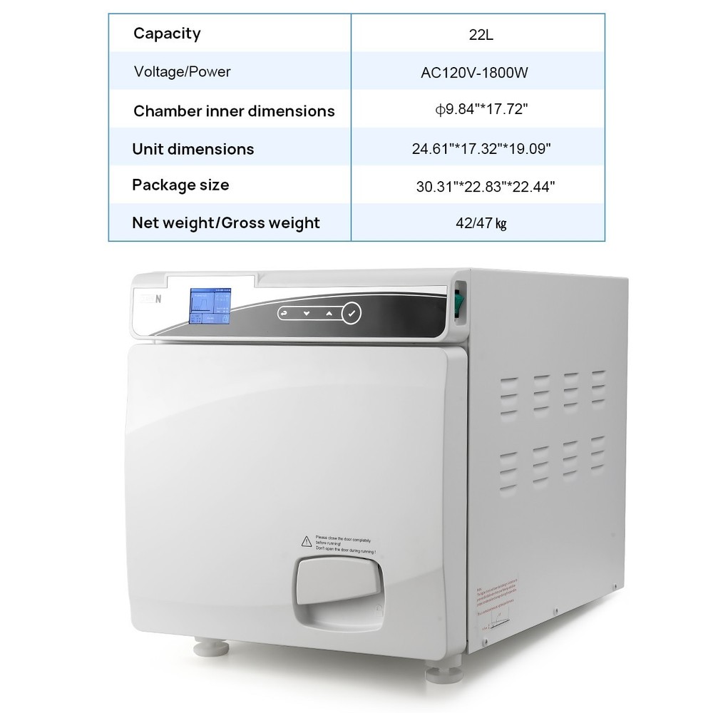 22L Autoclave Steam Sterilizer High Pressure Temperature with Drying Function