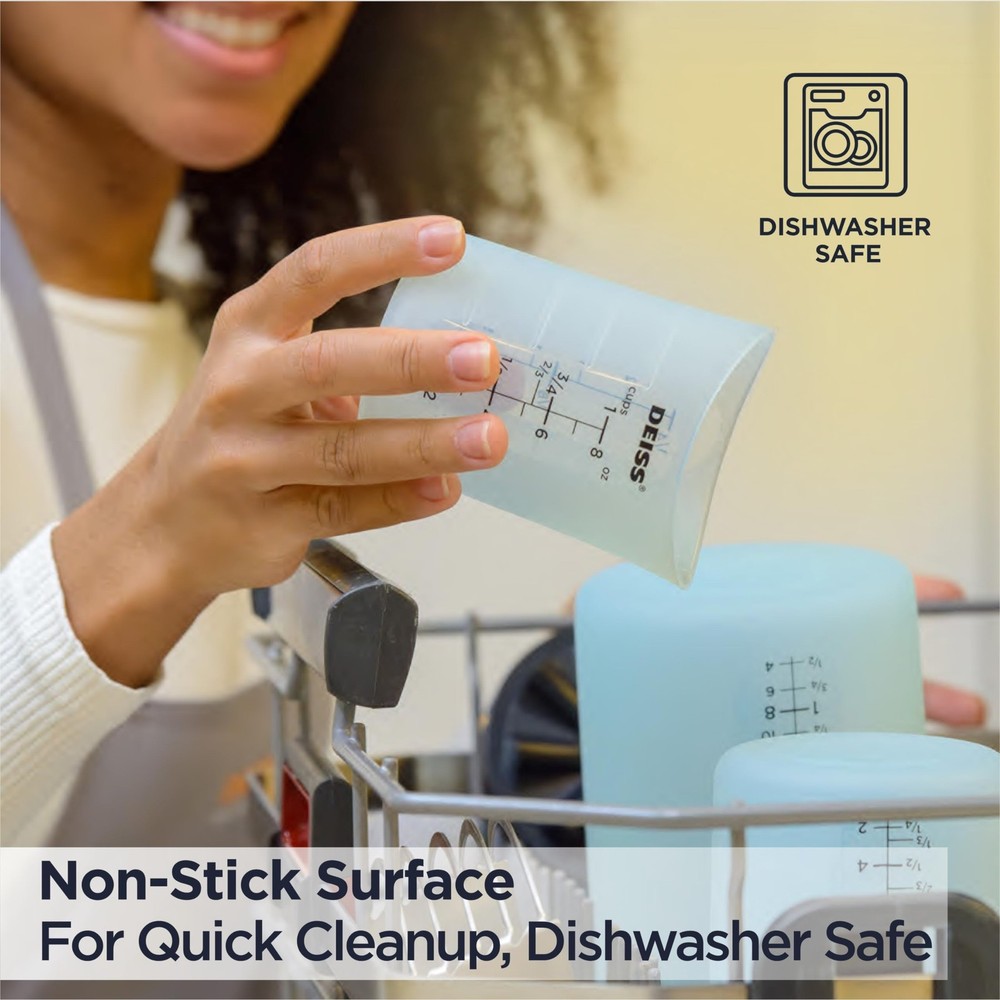 Deiss PRO 3 Piece Silicone Measuring Cup Set - Versatile & Durable, Easy-Pour...