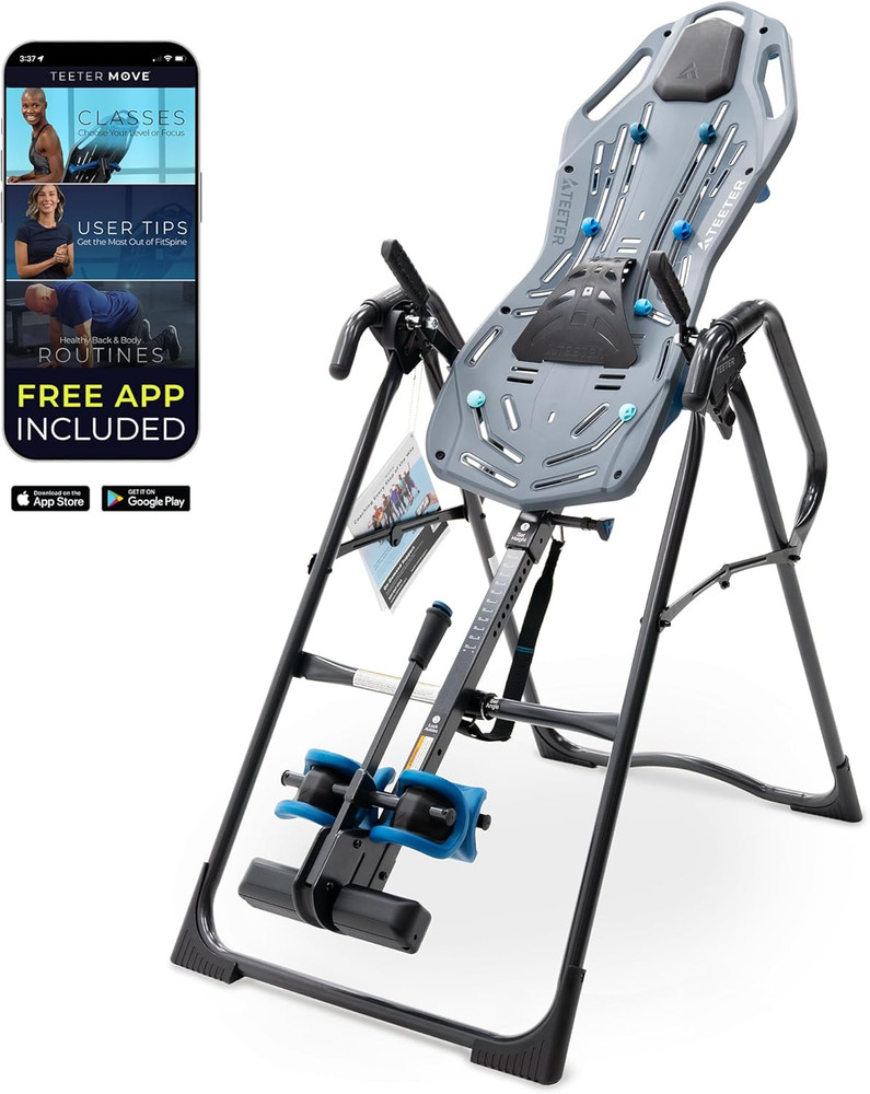 Teeter Fitspine X3 Inversion Table W/ Accessories for Back Pain Relief, Deluxe E