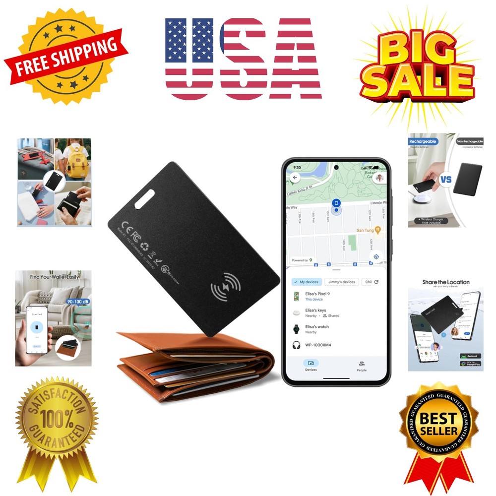 Wallet Tracker Card for ,Rechargeable Air Tag Wallet Finder, Thin and Light S...