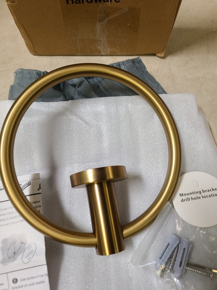 Forious WW0220G Wall Mounted Towel Ring With Installation Hardware