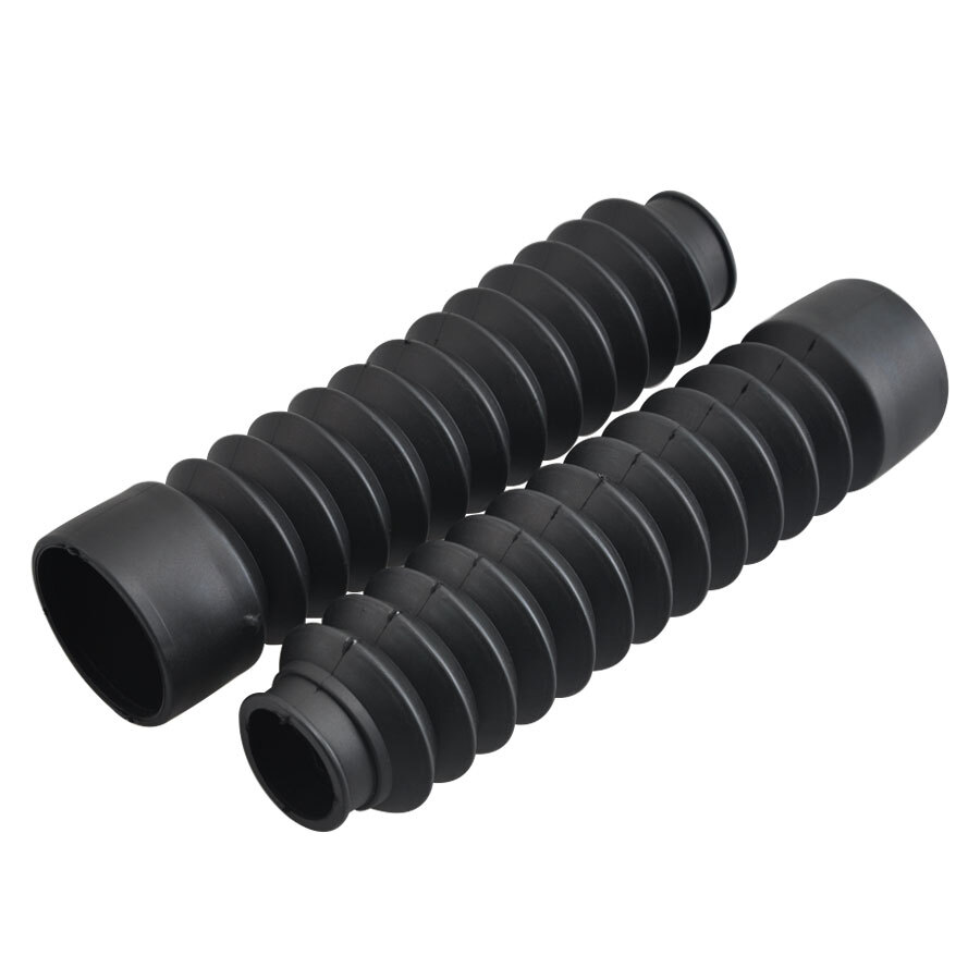 2Pcs Universal Front Rubber Fork Boots Shock Absorber Protector Dust Cover Black