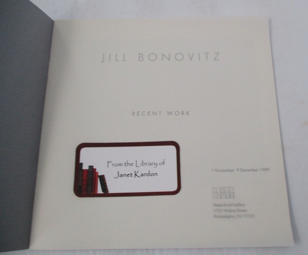 JILL BONOVITZ, Recent Work, 1989 Earthenware Exhibit Catalog