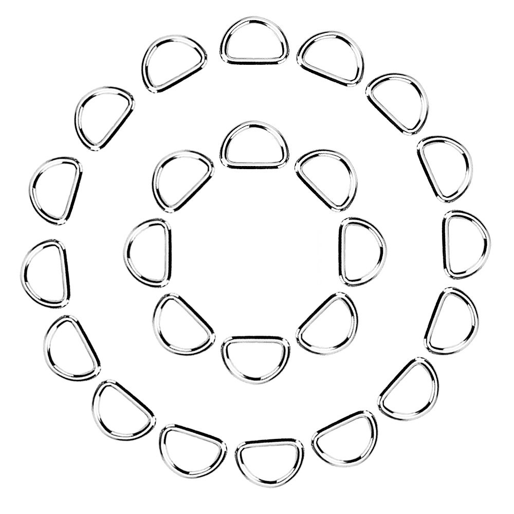 eBoot 100 Pack Metal D Ring, 1/2 Inch 1/ 2 Inch, Silver