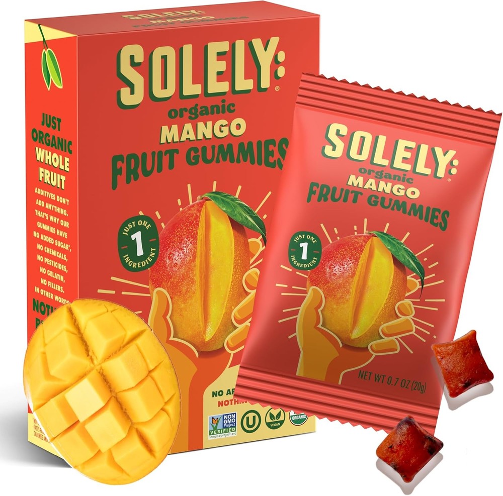 - Organic Mango Whole Fruit Gummies - Real Fresh Fruit - Healthy