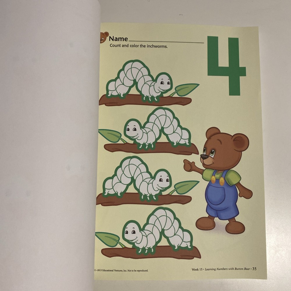 Abeka Numbers & Skills with Button Bear 2nd Edition Bound Clean Pages