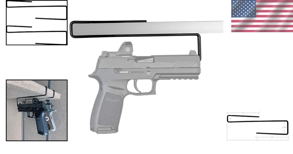 Efficient Vinyl-Coated Handgun Hangers for Safe & Secure Storage - Pack of 2